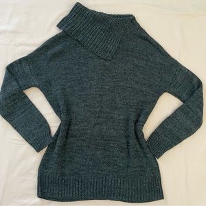 gray fold over sweater